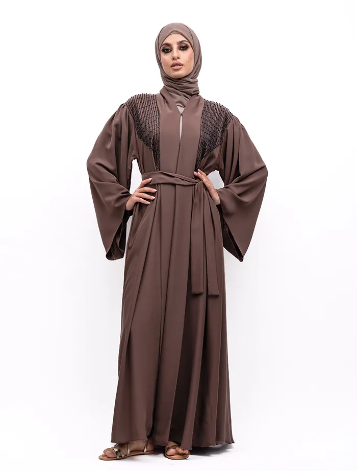 Mauve Aina Open Abaya